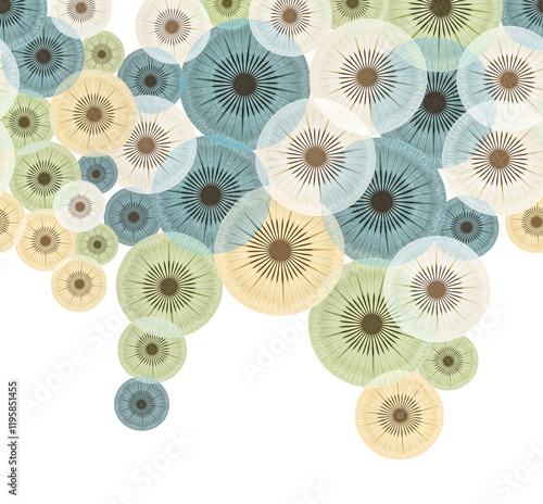 Abstract Seamless Pattern with Circular Motifs