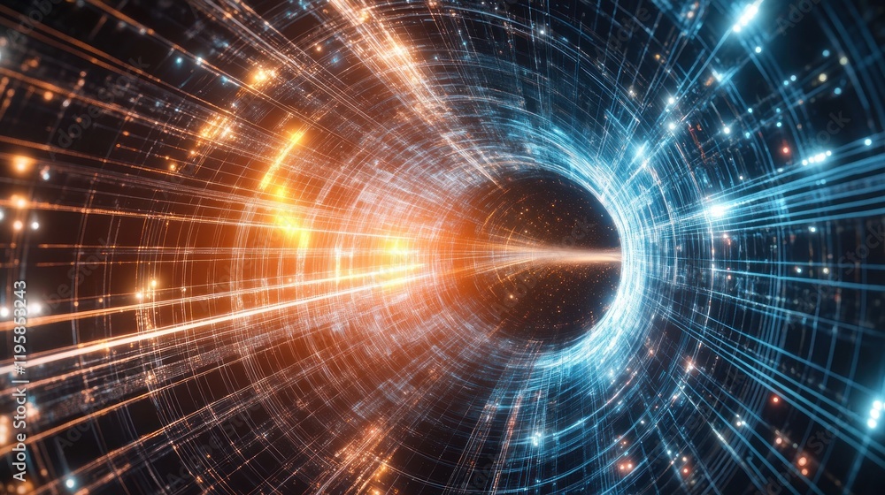 Abstract Digital Tunnel of Light and Data Streams Abstract Digital Tunnel of Light and Data Streams