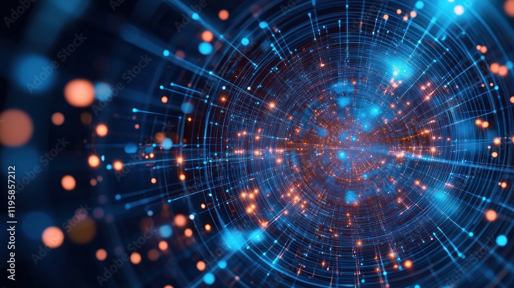 Abstract Digital Network Tunnel Of Light And Data Abstract Digital Network Tunnel Of Light And Data