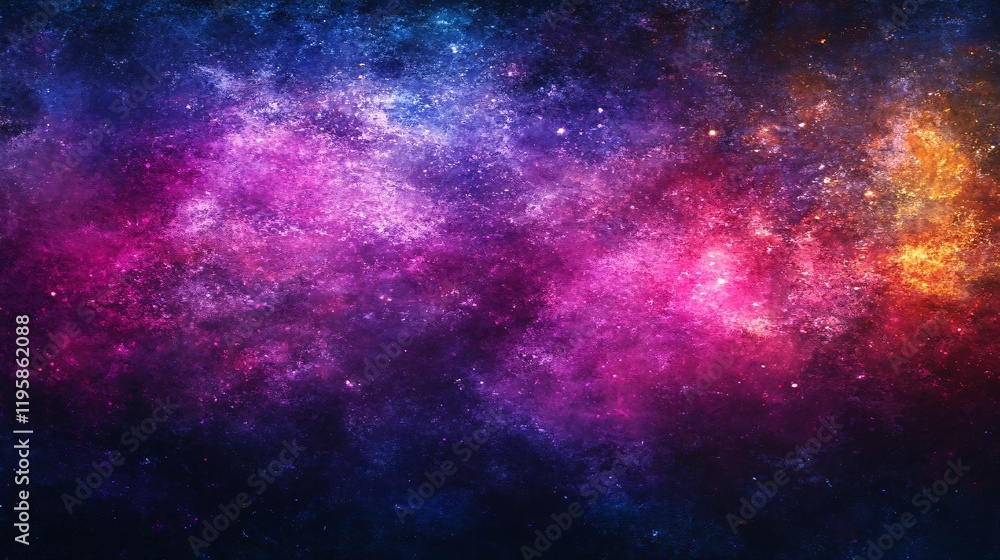 Obraz premium Colorful galaxy with cosmic clouds and bright stars in a vibrant night sky