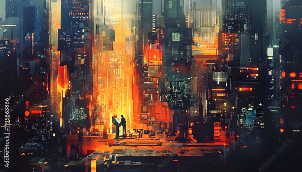 Fototapeta premium High-tech electronics factory workers assemble circuit boards by hand.