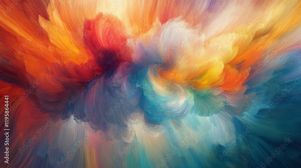 Fototapeta premium Blurred colored abstract background. Smooth transitions of iridescent colors. Colorful gradient. Rainbow backdrop.