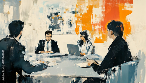 Human resources manager conducting a job interview with applicants in the office