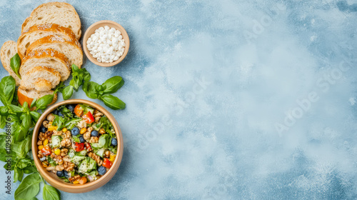 Wallpaper Mural Delicious Summer Salad with Blueberries, Walnuts, and Bread Torontodigital.ca