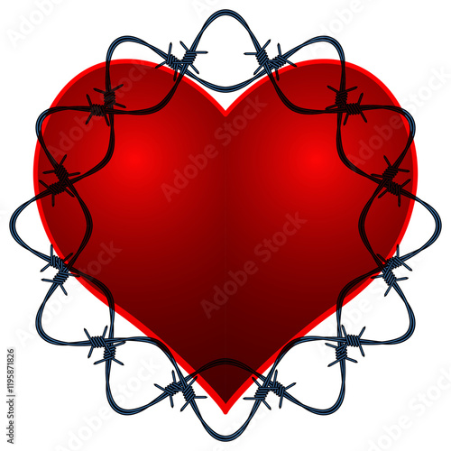 Barbed wire heart