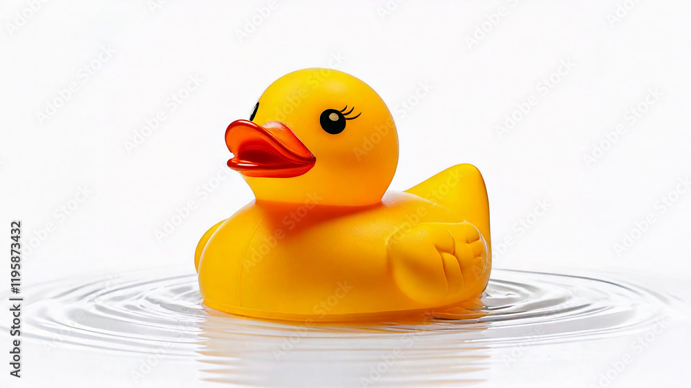 yellow rubber duck isolated on white