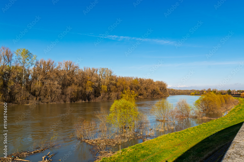 The river of Tisza in Csongrad town The river of Tisza in Csongrad town