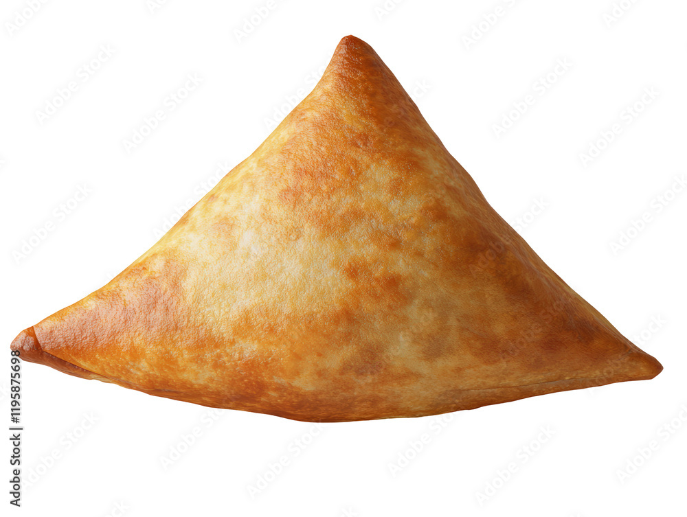 Isolated Samosa with Golden Crust Isolated Samosa with Golden Crust