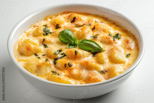 Wallpaper Mural Creamy gnocchi in a rich cheese sauce topped with fresh basil and herbs from an Italian kitchen Torontodigital.ca