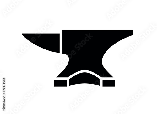 Anvil icon. Attribute of a blacksmith or forge. Symbol of forging weapons or armor. Place of forging iron or metal. Blacksmith tool.