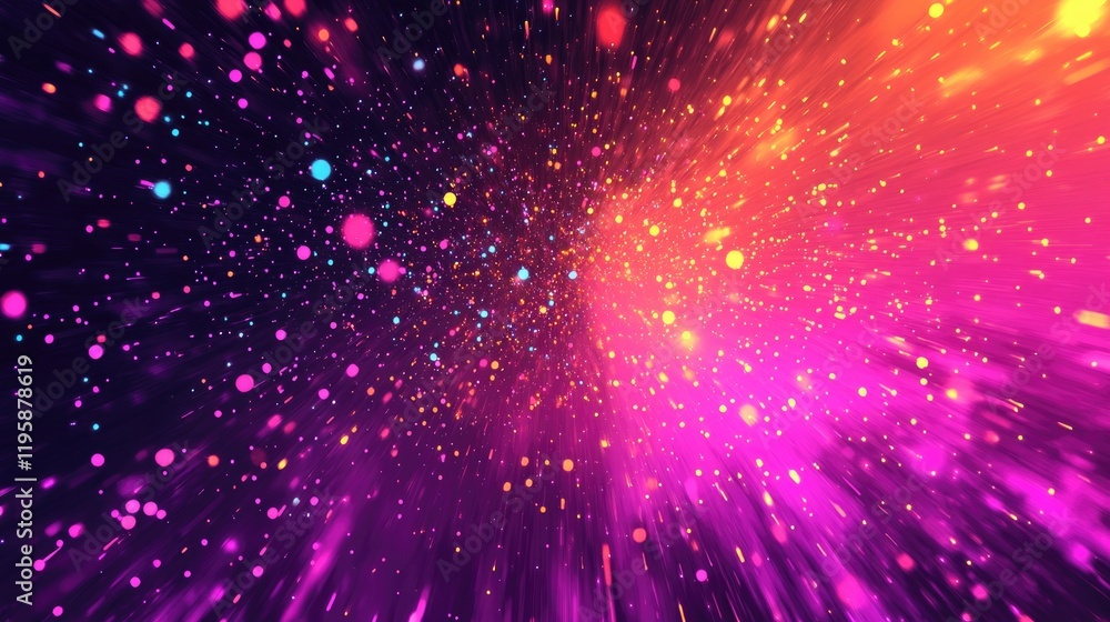Fototapeta premium Bright and vivid colors burst together to create an energetic and cheerful atmosphere, reminiscent of the joyous Holi festival celebrated in spring
