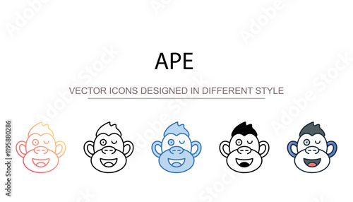 Ape icon design with white background stock illustration