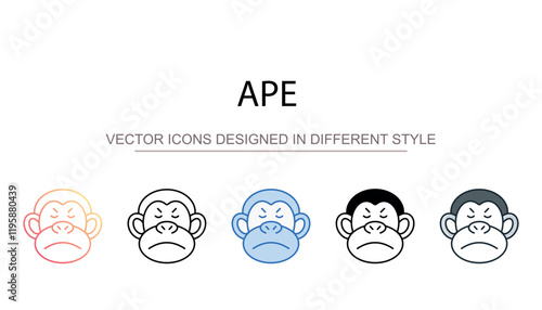 Ape icon design with white background stock illustration
