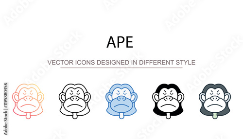 Ape icon design with white background stock illustration