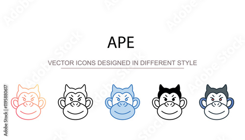 Ape icon design with white background stock illustration