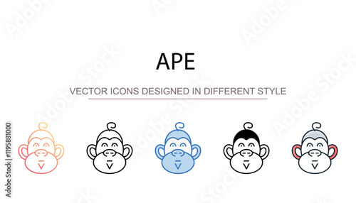 Ape icon design with white background stock illustration
