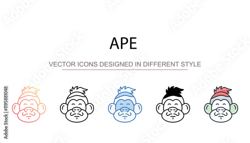 Ape icon design with white background stock illustration