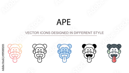 Ape icon design with white background stock illustration