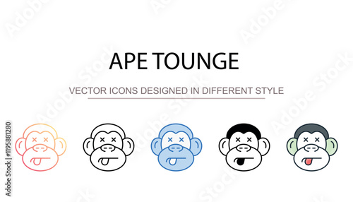 Ape Tounge icon design with white background stock illustration