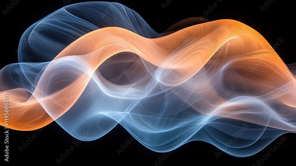 Obraz premium Abstract Blue And Orange Wave Forms Design