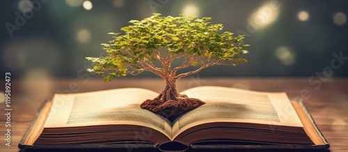 Wallpaper Mural an open book with tree growing out of it Torontodigital.ca