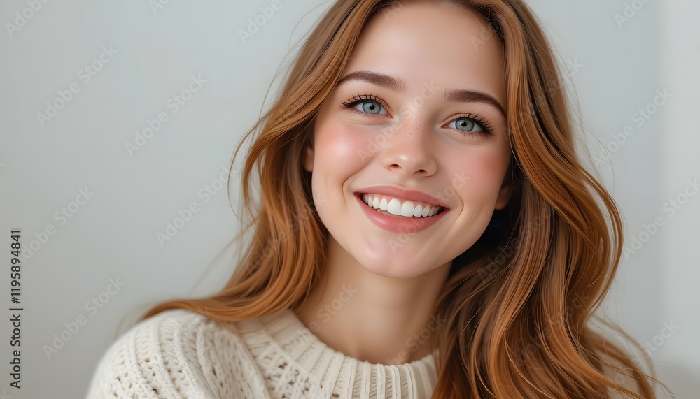 a serene young woman with a delicate expression. smiling. a serene young woman with a delicate expression. smiling.