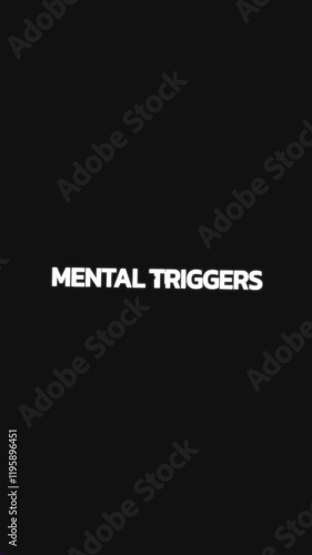 Wallpaper Mural Animated vertical video with the phrase "Mental Triggers" repeated as the background with circular mask and zoom effects. Torontodigital.ca