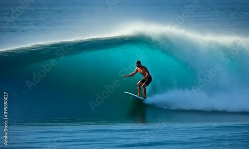 a man surfing the sea with beautiful waves
