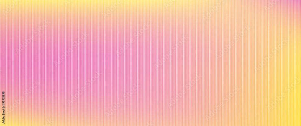 Acrylic glass, colorful gradient behind ribbed plastic texture, modern background for product display, blurry scene with polycarbonate surface. Vector illustration.