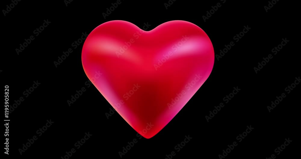 Beating red heart on black background for Valentine's Day concept. Animation in 3D style. Perfect for Valentine's Day, wedding or romantic designs, loopable animation. Seamless Animation. Beating red heart on black background for Valentine's Day concept. Animation in 3D style. Perfect for Valentine's Day, wedding or romantic designs, loopable animation. Seamless Animation.