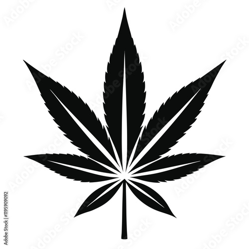 marijuana silhouette, cannabis hemp leaf icon, marijuana flat icon vector  