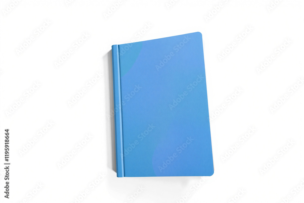 A plain blue notebook with a smooth cover, no writing or logos, isolated on a white background. Perfect for educational blogs, office layouts, or graphic projects. A plain blue notebook with a smooth cover, no writing or logos, isolated on a white background. Perfect for educational blogs, office layouts, or graphic projects.