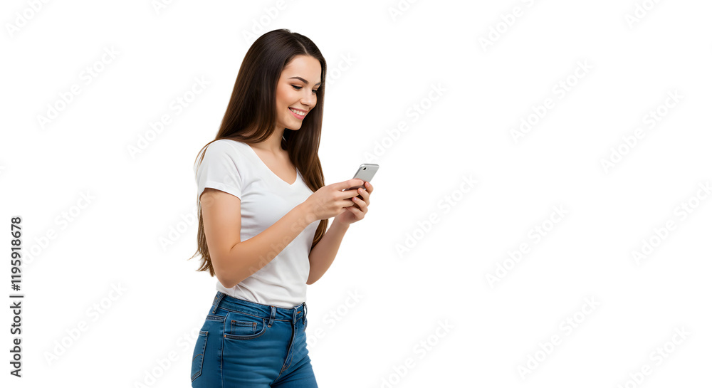 Young woman over isolated background keeping a conversation with the mobile phone with someone Young woman over isolated background keeping a conversation with the mobile phone with someone