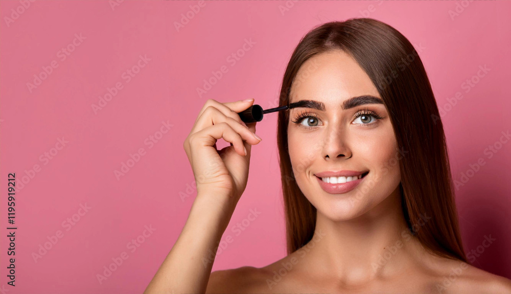 Mujer usando maquillaje