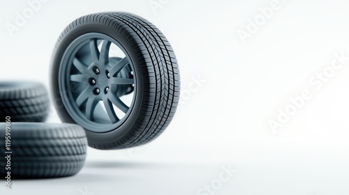 Wallpaper Mural Car tire wheel and rim against a white background Torontodigital.ca
