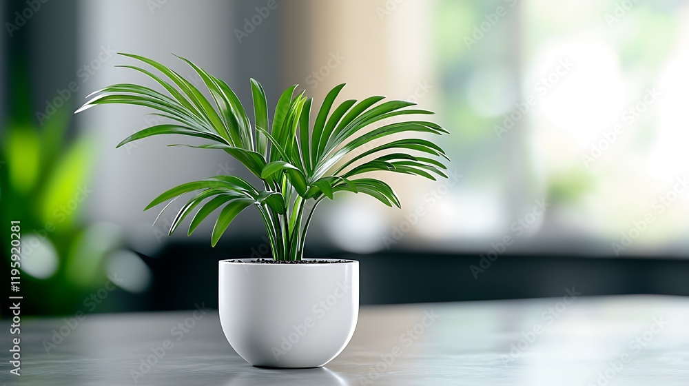 Lush Green Parlor Palm in White Pot Lush Green Parlor Palm in White Pot