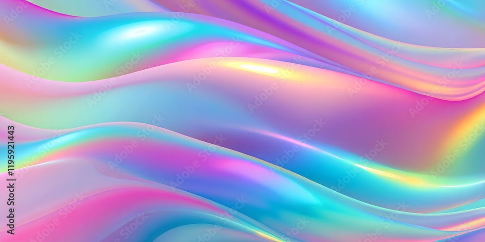 Swirling pastel waves create a mesmerizing pattern of light and color in a gradient of soft hues and iridescent finishes Swirling pastel waves create a mesmerizing pattern of light and color in a gradient of soft hues and iridescent finishes