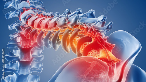 Lumbar Spine with Sacroiliac Joint Pain and Inflammation photo