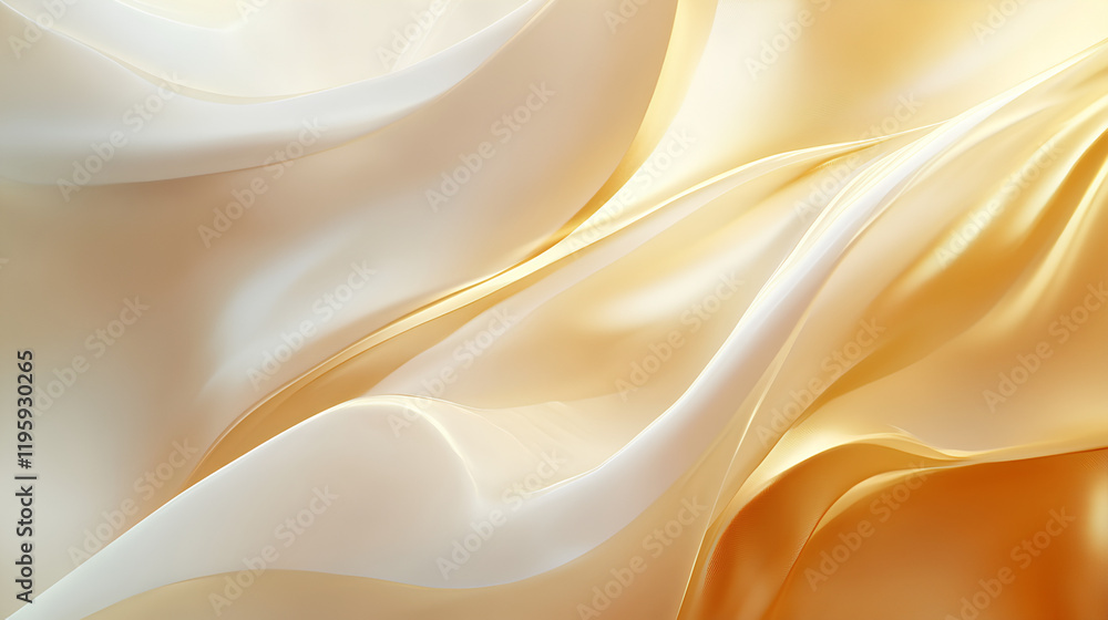 Abstract gold and cream silk fabric waves. Abstract gold and cream silk fabric waves.