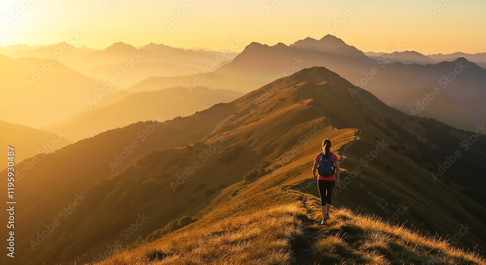 A person stands on a mountain ridge, enjoying the vast vistas and serene sunrise ambiance amid rolling landscapes, symbolizing exploration, tranquility, and connection with nature.
A person stands on a mountain ridge, enjoying the vast vistas and serene sunrise ambiance amid rolling landscapes, symbolizing exploration, tranquility, and connection with nature.