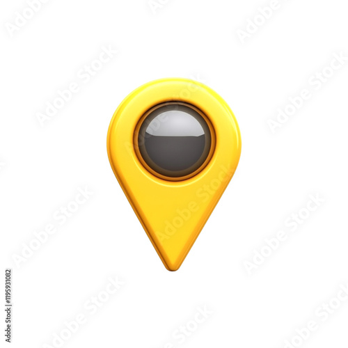 Free Download 3d Yellow Location Pin Icon - GFXLoad
