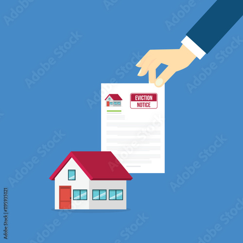 House with an eviction notice sign	