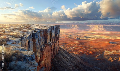 Capturing the Stark Contrast Between the Steep Drop of the Edge of the World Escarpment and the Vast photo