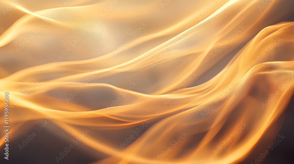 Obraz premium Abstract golden fire flames, smoky swirls.