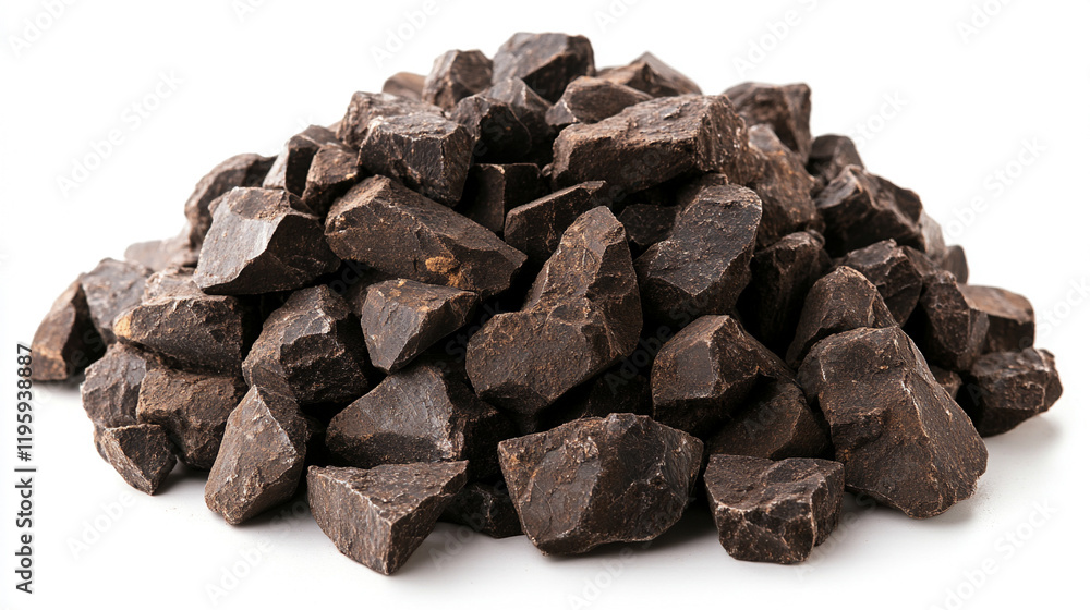 A pile of raw nickel ore before processing isolated on a white background with blurred caption space on the side symbolizing the potential transformation from raw materials to valuable resources
A pile of raw nickel ore before processing isolated on a white background with blurred caption space on the side symbolizing the potential transformation from raw materials to valuable resources