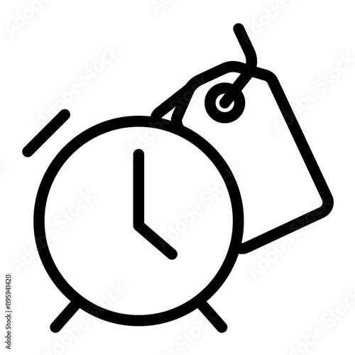 Clock Icon with Outline Style