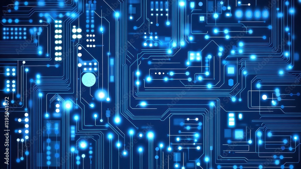 Obraz premium Abstract Blue Circuit Board Technology Design
