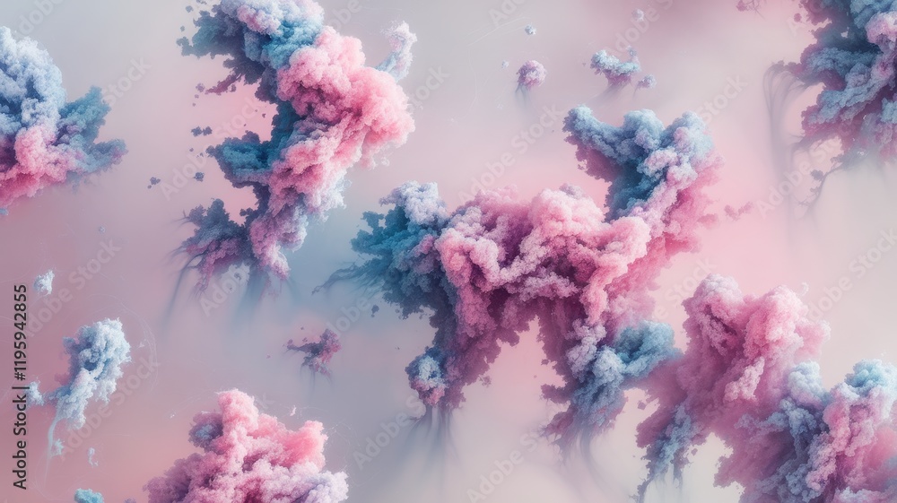 A vibrant display of abstract pastel clouds in shades of pink and blue, creating a dreamy and ethereal atmosphere. A vibrant display of abstract pastel clouds in shades of pink and blue, creating a dreamy and ethereal atmosphere.