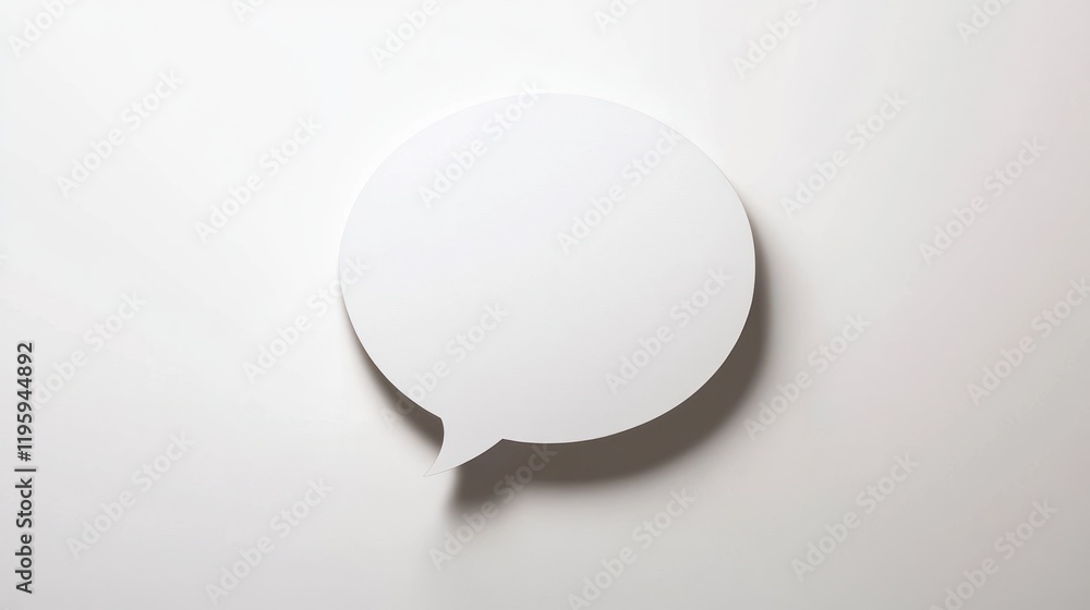 Blank white speech bubble on a white background. Blank white speech bubble on a white background.