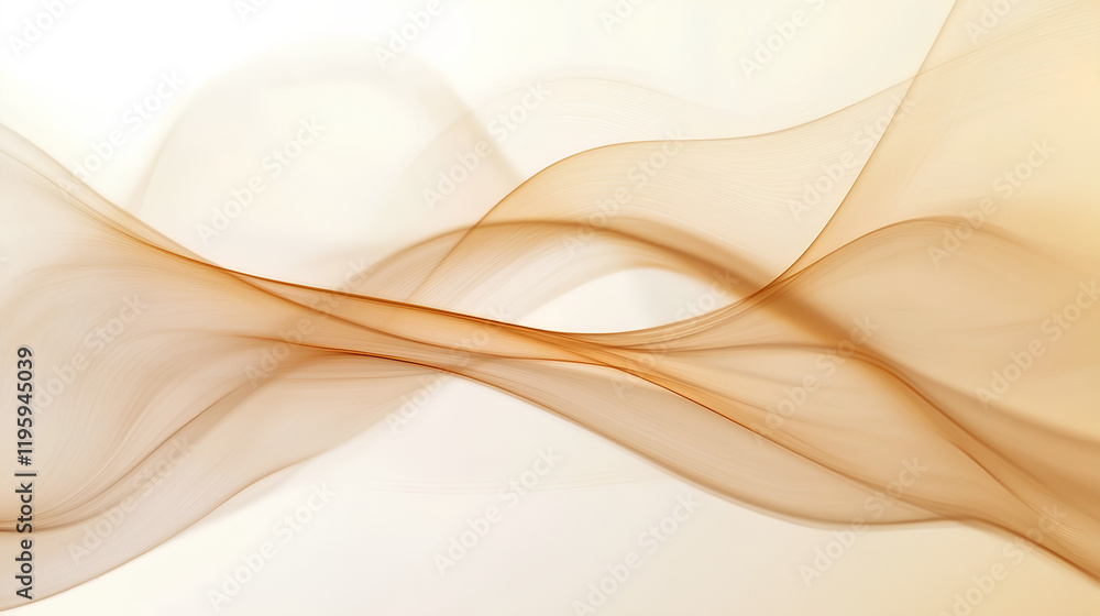 Abstract light brown flowing waves on white background. Abstract light brown flowing waves on white background.